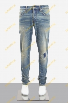Blue ripped patch jeans Splash-ink skinny leg jeans