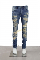 Deep blue heavy craft jeans for men with narrow leg stretch