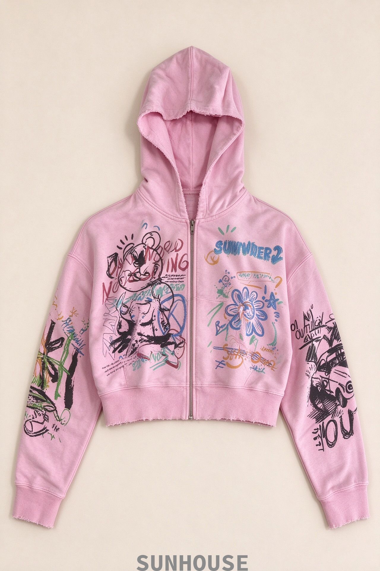 Pink printed suit
