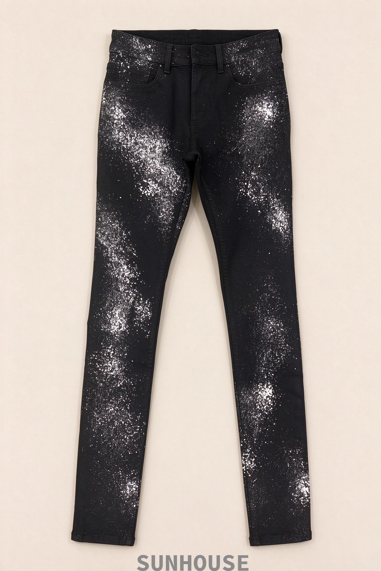 White Speckle Skinny Pants