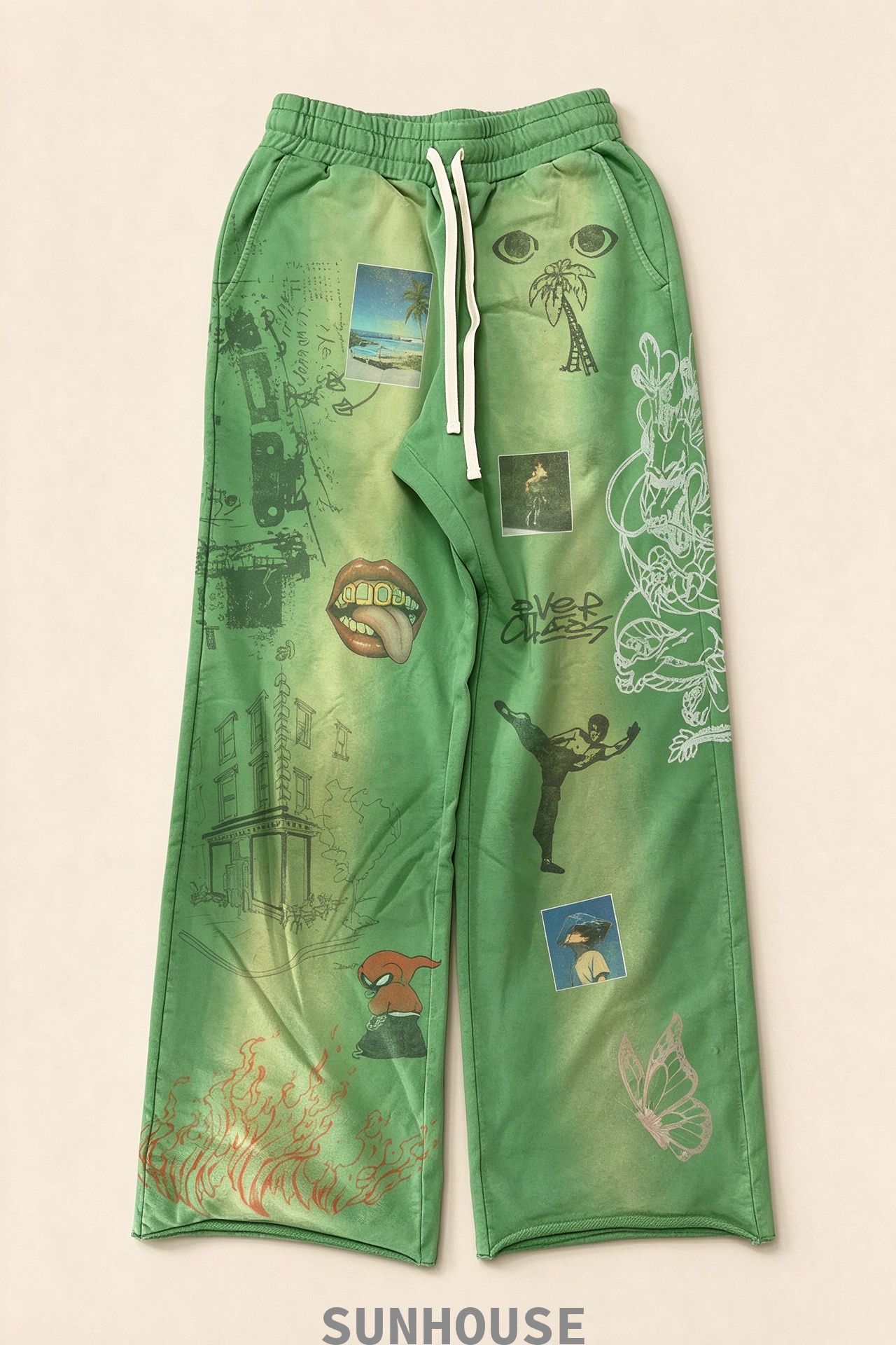  Green Printed Trousers