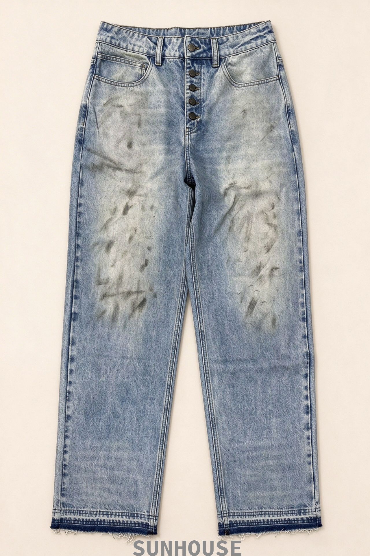 Blue Dirty Wash Jeans
