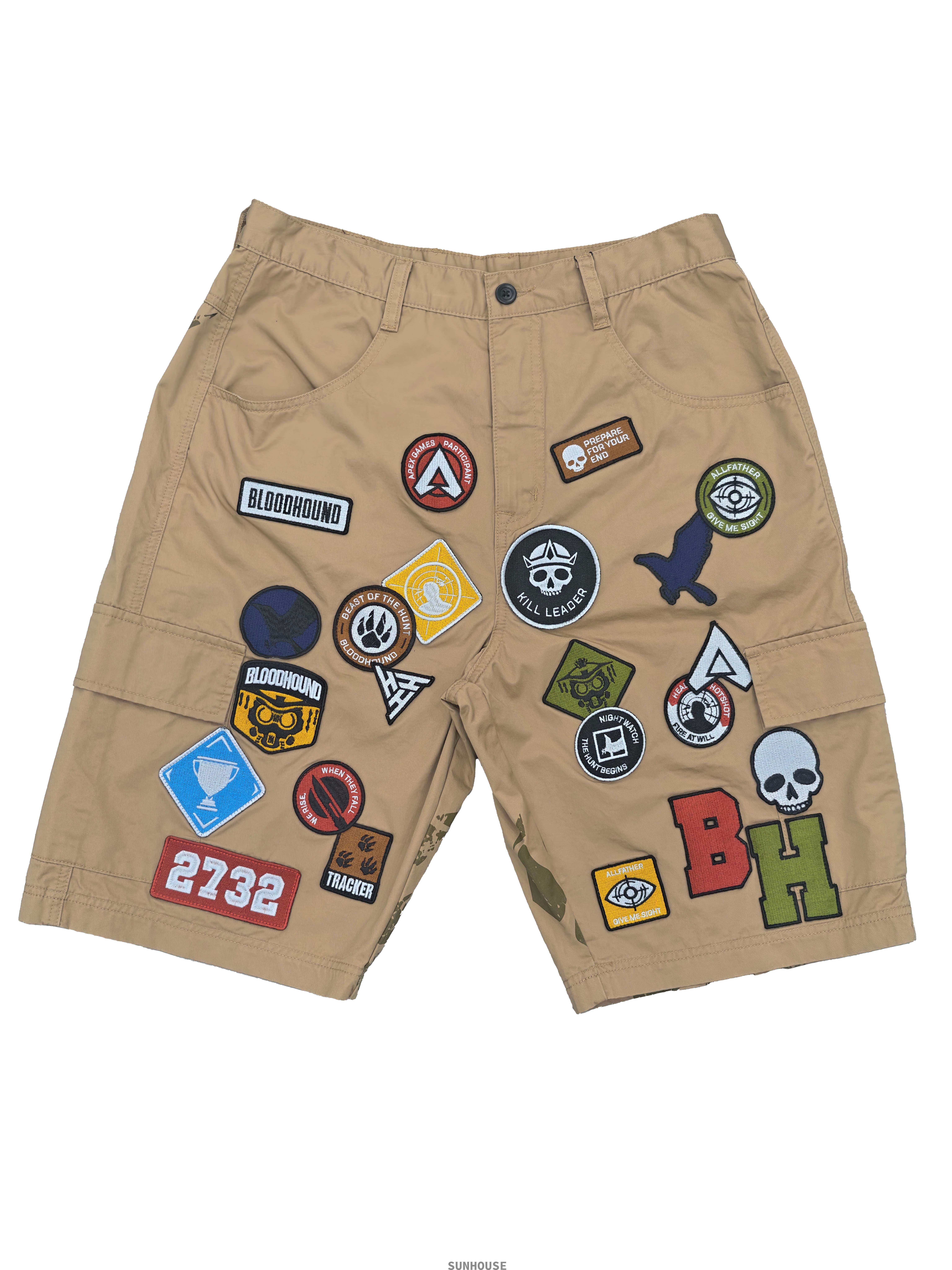 Khaki Patch Cargo Shorts