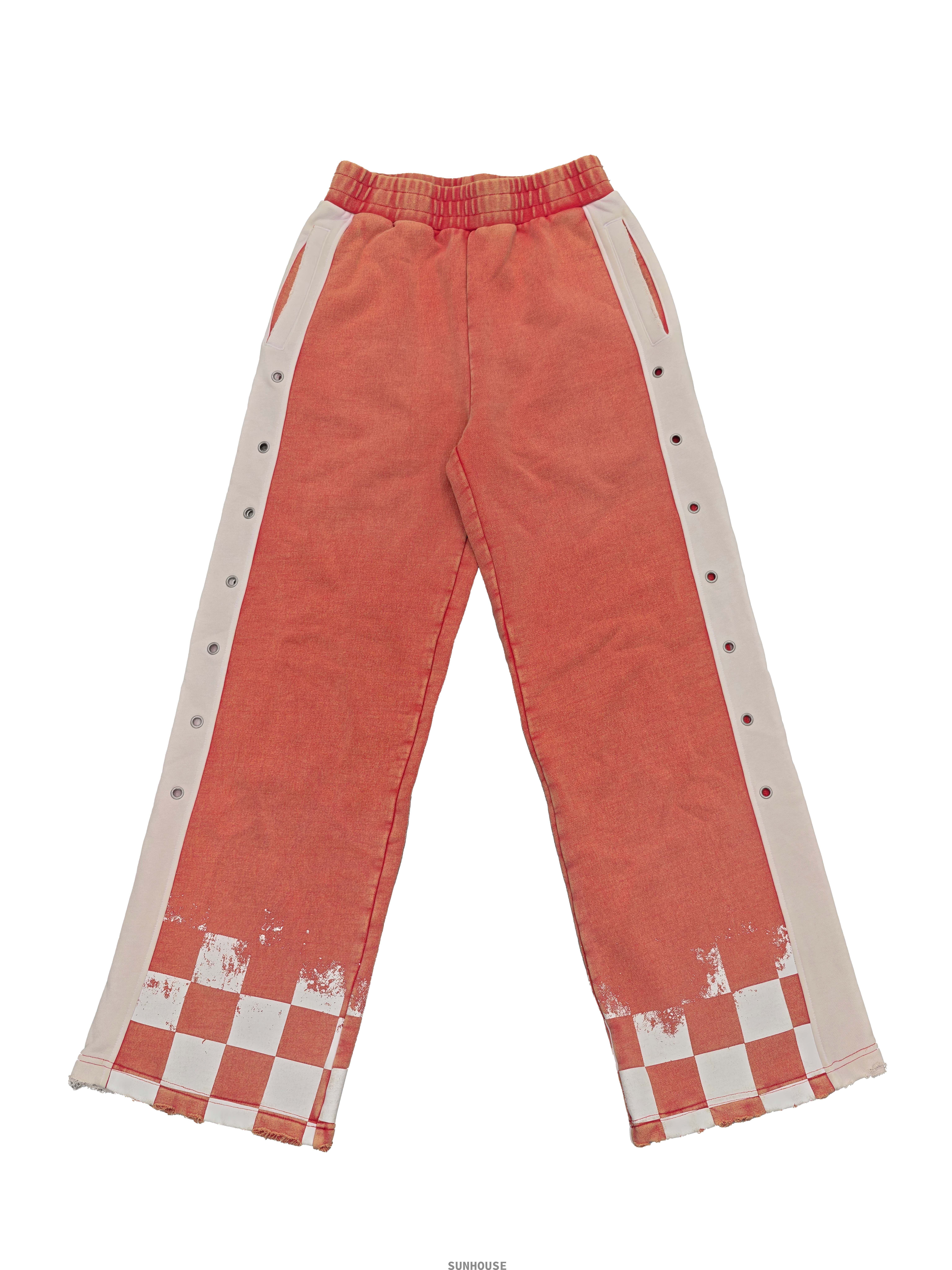  Vintage Orange Checkerboard Trousers