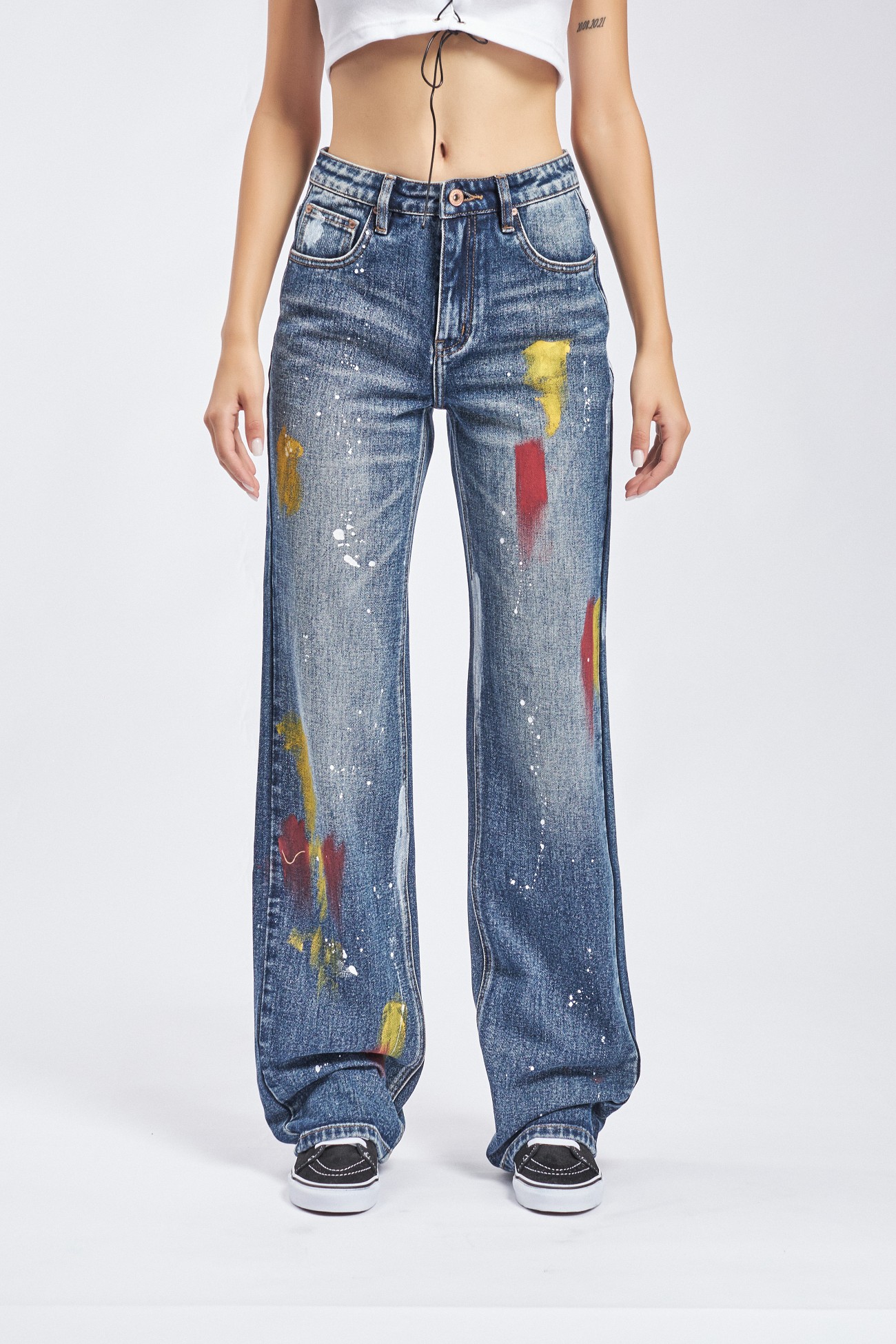 Defoliate straight denim Jean