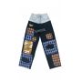 dual waist plaid spliced straight-leg jeans