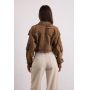 Brown Rivet Cropped Jacket