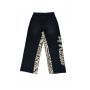 tiger print spliced straight leg pants