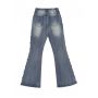 Mushroom rivet denim flare pants