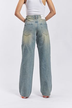 Phantom straight denim jean -yellow look 