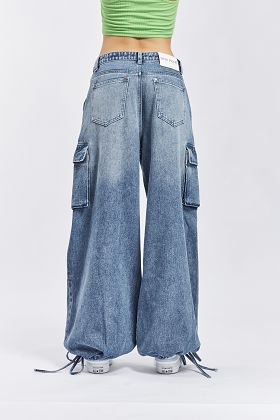 Lipstick tube baggy medium blue denim jean